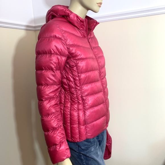 UNIQLO pink ultra light down jacket coat L - Picture 3 of 11